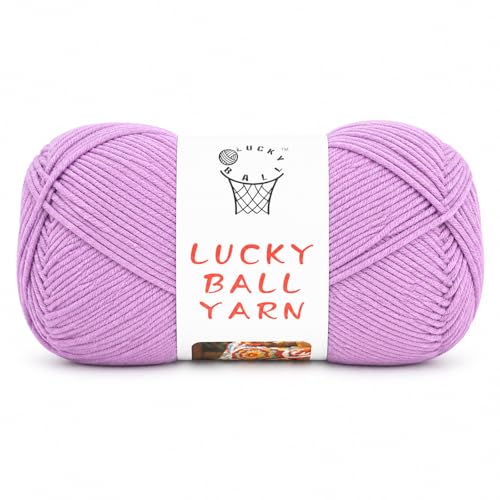 Image of Milk Cotton Yarn, 100g / 240 yd 60% Cotton 40% Acrylic #2 Fine Crochet Yarn, Soft Yarn for Crocheting & Knitting for Amigurumi Dolls, Flowers, Baby Items, Adults Handmade Crafts(Light Purple)