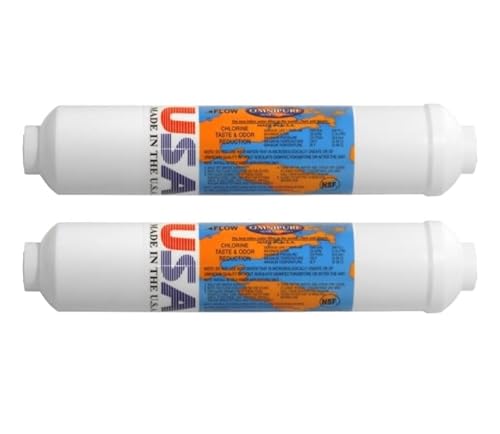 IPW Industries Inc-Omnipure -(SCL10-B)- 10" x 2" GAC & Phosphate Scale Inhibitor Inline Filter 1/4" NPT 2 Pack