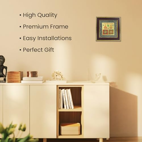 Image of Astrotalk Lakshmi Kuber Yantra on Raw Pyrite Frame | Pyrite Attracts Money, Yantra Brings Wealth | Invoke Laxmi & Kuber for Blessings & Stability | Vastu items for Home & Office | 19x19x1 cm | 1 Piece