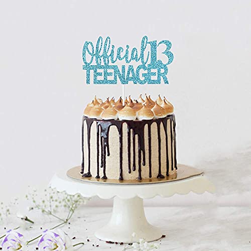 Image of FestikoBlue Giltter Happy 13th Birthday Cake Topper - 13th Birthday Party Decorations for Teens, 13th Birthday Cake Decorations