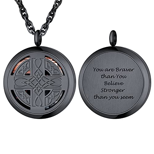 PROSTEEL Collier Homme Noir Personnalisable Photo Pendentif Médaillon Corix Celtique Ouvrable Personnalisé Cover