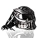 XINLIFE Motorcycle Helmet, Creative Predator Motorcycle Locomotive Full Face Helmet with Led Warning Lights and HD Anti-Fog Lenses for Outdoor Riding Or Club Parties, DOT Certified,Black a,M