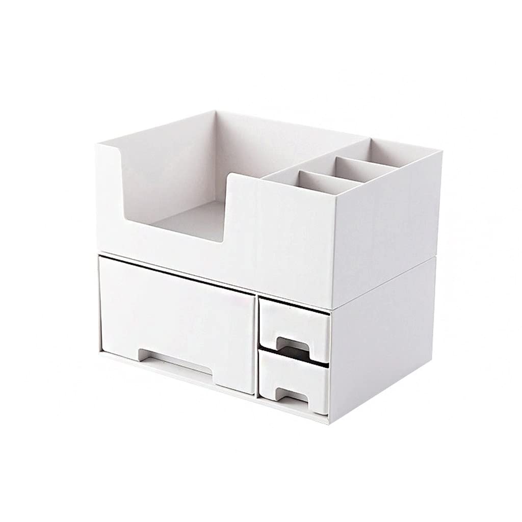 Kosmetische Vitrine Desktop Double Layer Kombination Kosmetik Aufbewahrungsbox Badezimmer Große Kapazität Regal Damen Schmuck Schublade Make-Up Box Make-up-Organizer (Color : A)