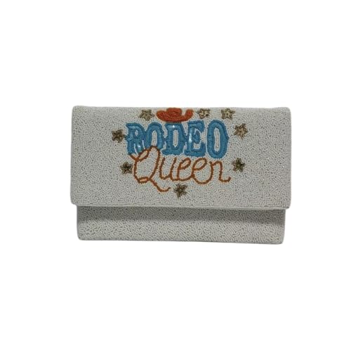 Rodeo Queen Beaded Clutch Bag, Seed Bead Crossbody Bag, Boho Handbag, Gift for Her