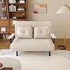 5-in-1 Convertible Folding Sofa Bed for Two, 46'' Wide Loveseat Sleeper with 5 Position Adjustable Backrest and Pillow Plush for Living Room Home Office Apartment Dorm Guest Room