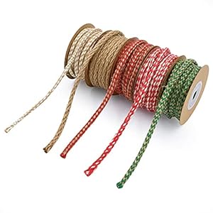 Geweven Katoenen Henneptouw 8 Strengen DIY Dunne Touw Jute Retro Ornamenten Bundel Touw 5 rollen 25yard,5MM