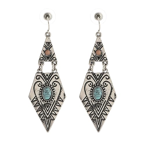 Boho Turquoise Earrings for Women Vintage Western Dangle Earring for Women