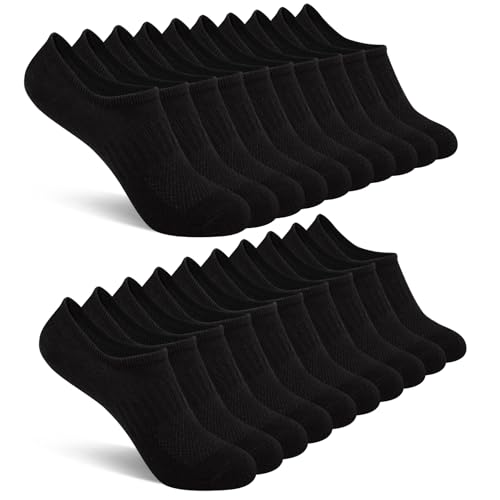 Comfoex 10 Pairs No Show Boys Socks Cotton Mesh Non Slip Low Cut Invisible Athletic Socks For Kids 4-10 Years