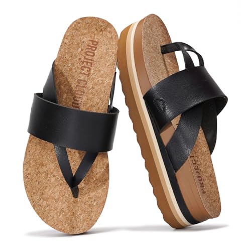 Project Cloud Fashion Womens Sandals - Memory Foam Insole and Comfortable Platform Sandals for Women 2025 - Lightweight and Non-slip Perfect Beach Slides