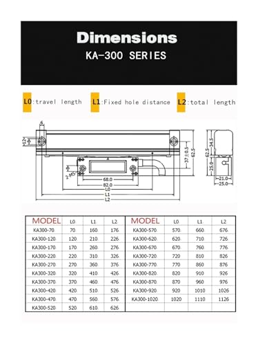Kit 3 Ejes DRO Lectura Digital 5um Escalas Lineales 70-1020mm miniatura 5