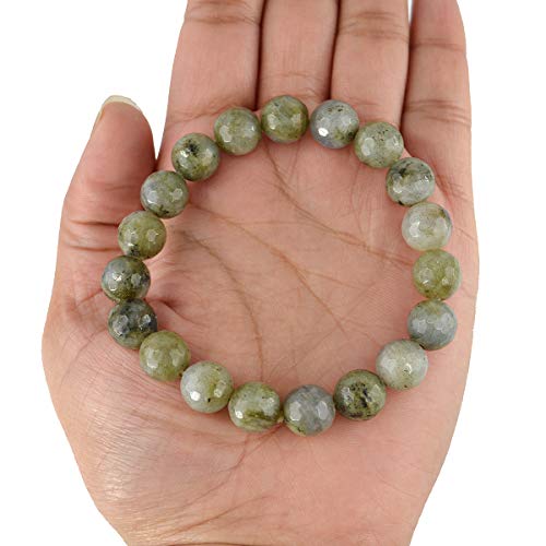Image of Certified Natural Crystal Stone Diamond Cut /Faceted 10 mm Beads Bracelet for Men & Women | Reiki Charged Gemstone Jewellery | Multiple Stone Variants Available