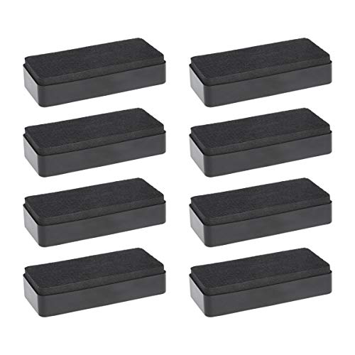 Image of Amazon Basics Dry-Erase Whiteboard Erasers with Soft Pile, for School, Office, Home, and Classroom, Black, 8-Pack