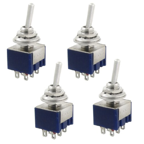 uxcell 4 Pcs AC 125V 6A Amps ON/Off/ON 3 Position DPDT Toggle Switch