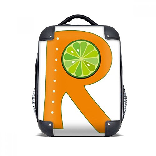 Sac à dos enfant alphabet orange R, le cadeau idéal avec coque rigide 15"