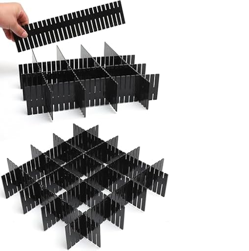 Flytianmy 18 Piezas Separadores de Cajones, Ajustable Organizador de Cajones para Sujetador, Calcetines, Ropa Interior, Oficina, Cocina, Dormitorio y Tocador Negro | Ya disponible en tu tienda friki favorita! En mundofriki.es!