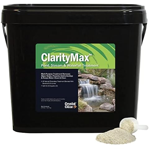 CrystalClear ClarityMax, All-in-One Pond Clarifier Treatment, All-Natural Beneficial Bacteria & Enzymes Provide Max Clarity, Koi Fish & Pet Safe, Algae Stain Remover, Crystal Clear Water Garden 6LB Cover