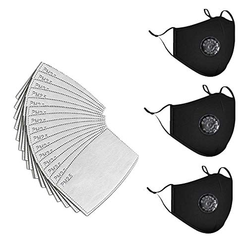 Preisvergleich Produktbild 3 Stück Staubmaske Atemschutzmaske Mundmaske, waschbare und Wiederverwendbare Atemschutzmaske für Laufen, Radfahren, Outdoor-Aktivitäten