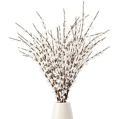 HUIANER 6Pcs 29.5" Artificial Jasmine Flowers with Long Stem Fake Flower Bouquet Faux Jasmine Plants for Wedding Bridal Bouquet Wreath Table Centerpiece Outdoor Décor (White) Cover