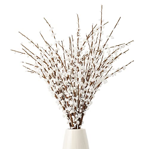 HUIANER 6Pcs 29" Artificial Jasmine Flowers with Long Stem Fake Flower Bouquet Faux Jasmine Plants for Wedding Bridal Bouquet Wreath Table Centerpiece Outdoor Décor (White)