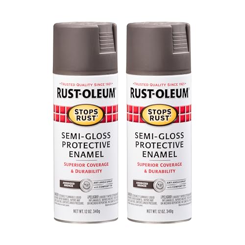 Image of Rust-Oleum 7754830 Stops Rust Spray Paint, 12 oz, Semi-Gloss Anodized Bronze, 2 Pack