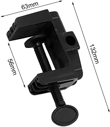 2 Pcs Desk Clamp Work Light Mounting Bracket Heavy-Duty Plastic Table Mounting Clamp for Desk Lamp, Magnify Lamp, Tablet Holder, Etc, Black (65)