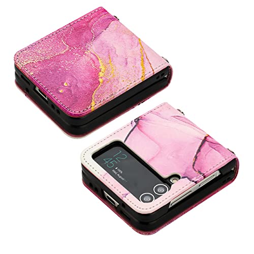 Housse Galaxy Z Flip 3 5G antichoc étui cuir marbre anti-rayure LS001