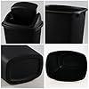 4 Pack 13 Gallon Large Plastic Waste Bin, Plastic Garbage Cans with Swing Lid, Black