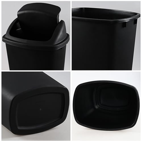 Pack de 4 Canecas de Basura Plástico 13 Galones Negro miniatura 3