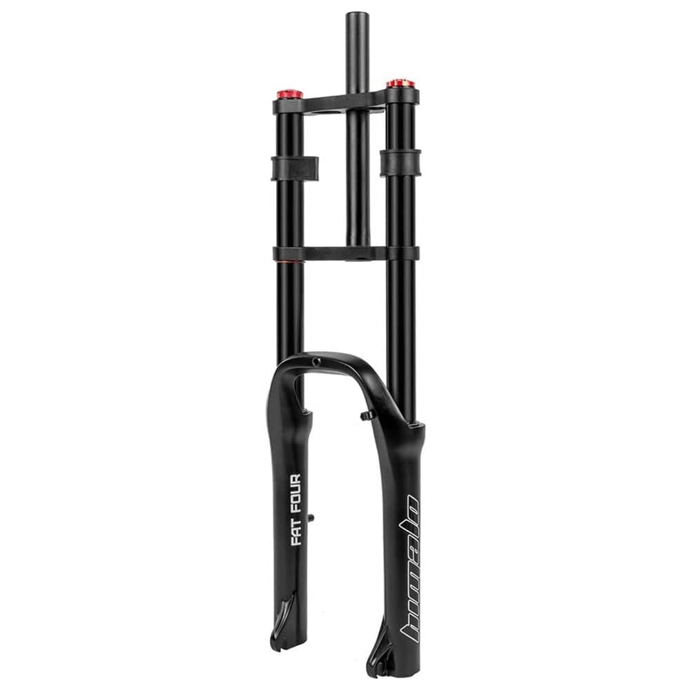 WIQUYBML Snow Bike Air Fork 20" Beach 135MM Magnesium Alloy Fat Suspension For 4.0 Tire 1-1/8" Double Shoulder Brake Bicycle QR Travel 110mm Adjustable Rebound