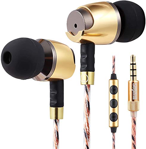 Sephia SP4080VC - Auriculares in-ear con aislamiento de ruido con micrófono y control de volumen, potente sonido de graves, auriculares para iPhone, iPad, smartphones Android y tabletas