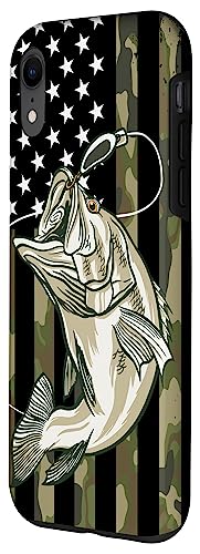 Iphone Xr Fishing Camouflage Us American Flag Bass Fish Fisherman Camo Case #TOP1