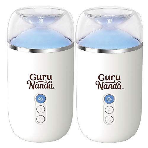 GuruNanda Essential Oil Diffuser (Pack of 2) - 100 ML Modern Aromatherapy Ultrasonic Diffuser - Runs Upto 6 Hours with Auto Shut Off - Cool Mist Humidifier with 7+ LED Lights