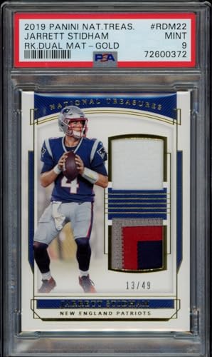2019 Panini NT Stidham Rookie Dual Mat. Gold #RDM-22 (/49) (PSA 9)