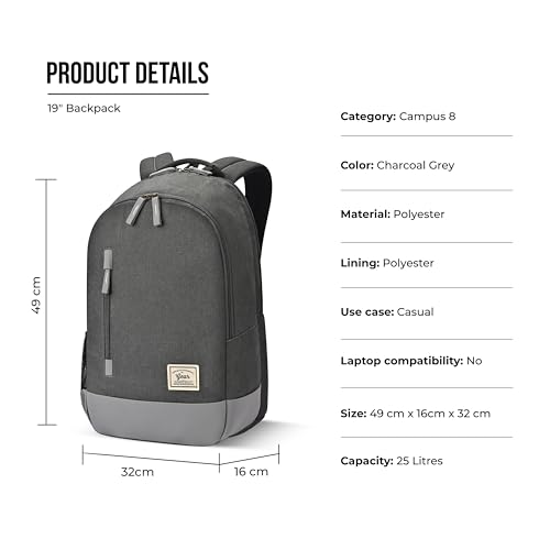 Gear Store 25L Charcoal Grey Backpack - Image 4