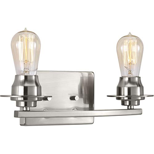 One-Day Sale: Up to 40% Off Debut Collection 2-Light Farmhouse Bath Vanity Light Brushed Nickel