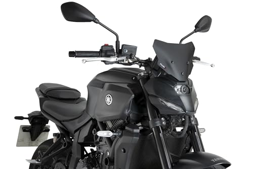 Puig 22412J New Generation Sport, cúpula deportiva fabricada en metacrilato de alta resistencia con diseño aerodinámico testado en túnel de viento y homologación TÜV, Negro Mate