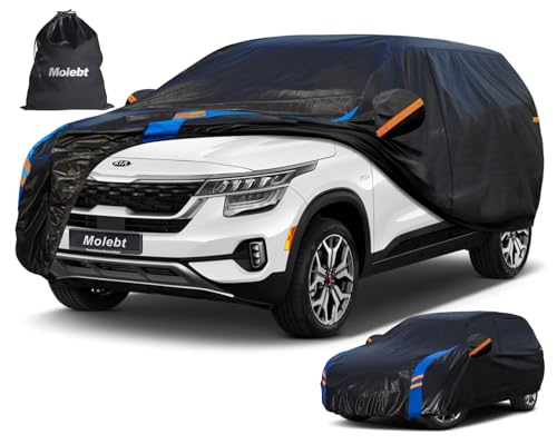 Image of Custom Fit SUV Car Cover for Kia Seltos (2019-2026), Upgraded Waterproof All Weather Outdoor Auto Cover with Driver Door Zipper & Mirror Pockets, UV /Snow /Dust Protection