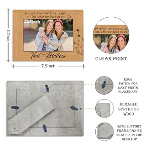 Family Decor, Friendship Gift for Friends Apart, It's Not What We Have in Life but Who We Have in Our Life that Matters, Photo Gifts Wooden Picture Frame, Wall & Tabletop Display, 4*6 Inches Photo Family Decor Friendship Gift for Friends Apart Its Not What We Have in Life but Who We Have in Our Life that Matters Photo Gifts Wooden Picture Frame Wall Tabletop Display 46 Inches Photo