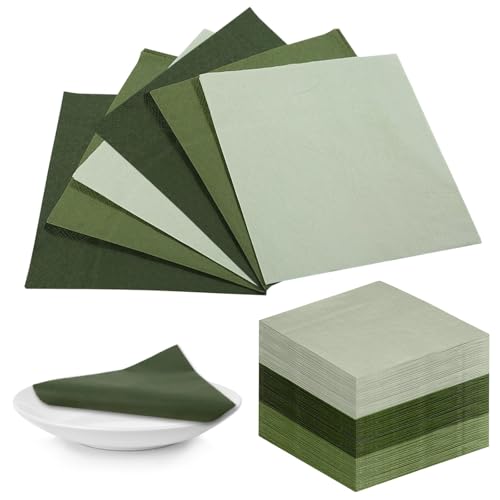 Sage Green Paper Napkins 45 Pack Serviettes Dinner Napkin Square for Wedding Birthday Party Luncheon 25x25cm