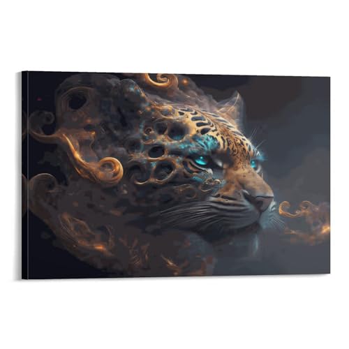 Décoration murale 3D léopard salon grand format 60x90cm idée cadeau femme