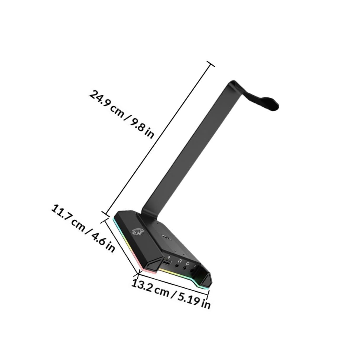 PRETYZOOM Supporto per Cuffie Gaming da Scrivania Nero in Abs | USB Port Computer Gaming Holder, Portacuffie Verticale Compatibilità Multipla, Design Antiscivolo