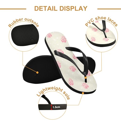Burbuja Winter Flowers Flip Flops for Women Men, Soft Thong Sandals Rubber Slippers for Pool Beach Essentials3