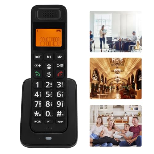 Teléfono inalámbrico con teclas grandes y pantalla retroiluminada miniatura 4