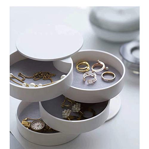 Boîte de rangement de bijoux rotative 360 à couvercle HMJGDHX