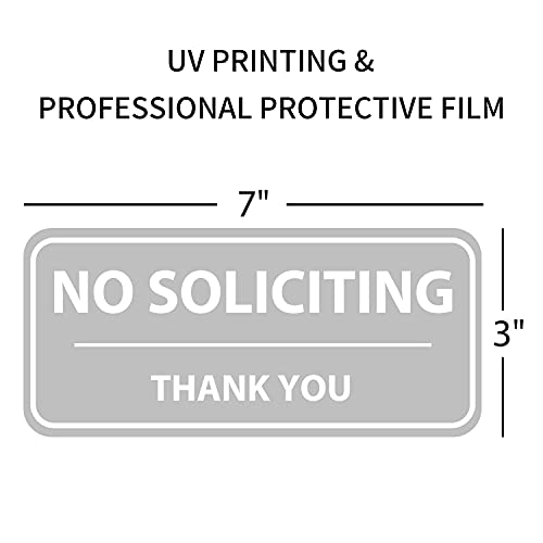 No Soliciting Sign 3''X7'' No Soliciting Door Window Sticker Indoor Outdoor Waterproof Uv Proof Vinyl Decal For Home Business 5 Pack #TOP4