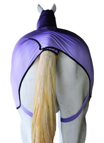 Image of Medium Challenger Horse Comfort Stretch Sleazy Full Body Sheet with Neck - 4-Way Stretch Spandex Hood, Seamless Face Design - Purple Ombre 521MW15