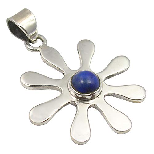 SilverStarJewel 925 Sterling Silver Cabochon Lapis Lazuli Pendant 1.4' New Art Best Buy Labor Day Sales