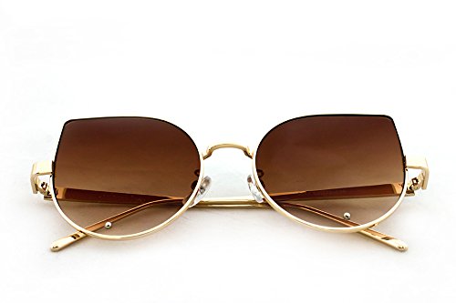Newbee Fashion - "Kyra" Cateye Ultra Premium Brushed Aluminum Flash Sunglasses4