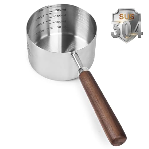 Haustier Löffel-Messbecher, Edelstahl Messbecher, abgestufter Löffel Messbecher, Katze, Hunde Löffel Messbecher, stabiles Edelstahl-Design, ideal zum genauen Abmessen von Nass und Trockenfutter