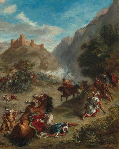 Affiche Toile Arabes escarmouches Delacroix pour habiller un grand mur vide 60x90